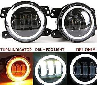 Auto MT Fog Lamp 4 Inch 60W 8000lm with Yellow Drl Ring Turn Indicator Universal Fitting Car Flywheel