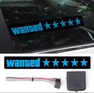 Auto MT BLUE GTA Wanted 5 Stars LED Car Window Decal 5 Lighting Mood Flashing Modes Car Flywheel