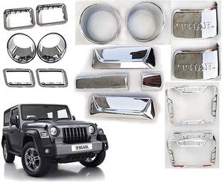 STARX Exterior Chrome Accessories Combo Kit Compatible with Thar (Set of 15Pcs)-2 Chrome Mahindra Thar Rear Garnish