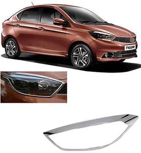 junior chrome Plated Headlight Frame-35 Car Exterior Accessories (Pack of 2) Chrome Tata Tigor Front Garnish