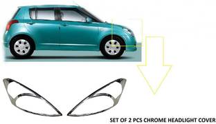 Amabu Car silver Plated chrome headlight cover for Maruti swift (2006-2010) Chrome Maruti Swift Front Garnish