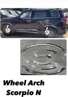 Autxin Wheel Arch Chrome Garnish Fender Trim Chrome SS Lining For Mah-indra Scorpio N Glossy, Chrome MAHINDRA New Scorpio Side Garnish
