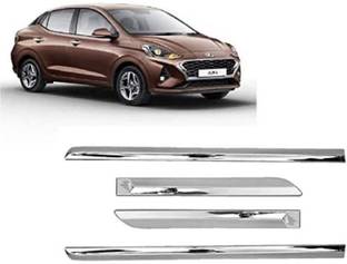 CARSHADE Full chrome side beading Moulding Compatible for model Chrome Hyundai Aura E Petrol, Aura S Diesel Side Garnish