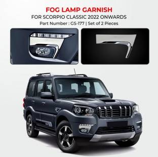 Bubu Car silver Plated chrome fog light cover for scorpio classic (2022 Onward) Chrome MAHINDRA Scorpio Front Garnish