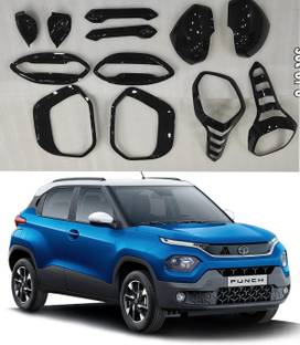 CARJUNCTION Exterior Fancy Accessories Hybrid black finish Combo Kit For Tata Punch (2022) Chrome Tata NA Side Garnish