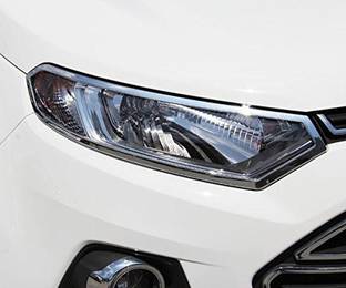 junior chrome Plated Headlight Frame-19 Car Exterior Accessories (Pack of 2) Chrome Ford Ecosport Front Garnish