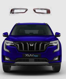 Amabu Car Silver Plated chrome Fog lamp Frame cover for Mahindra XUV 700 Car Chrome MAHINDRA XUV Front Garnish