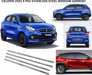 Ad chrome Stainless Steel Protective Car Lower Window Garnish For Celerio 2021, 4pcs/Set Chrome NA Celerio Side Garnish
