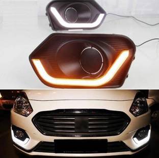 AMARIO LED DRL Indicator with Fog Lamp Cover for Swift Dzire 2017-2019- Set of 2 Glossy Maruti Swift Dzire Front Garnish