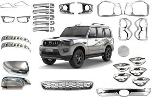 SRJ CHROME COMBO KIT FOR SCORPIO 2019 TO PRESENT Chrome MAHINDRA Scorpio Getaway Front Garnish