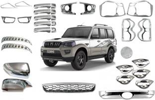 CARJUNCTION Exterior Chrome Accessories Combo Kit for Scorpio (2014-2016) Set of 27Pcs Chrome MAHINDRA Scorpio Side Garnish