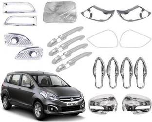 ACECART Exterior Chrome Accessories Combo Kit for Ertiga Type 2 (2015-2017) Set of 19Pcs Chrome Maruti Ertiga Front Garnish
