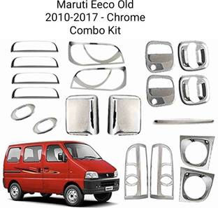 Autxin Full Chrome Combo Kit Exterior Garnish Accessories-Eeco 2010-2017 (Old)- 19 Pcs Chrome Maruti Eeco Side Garnish