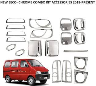 Autxin Full Chrome Combo Kit Exterior Garnish Accessories Eeco 2018 Model Onwards-19Pcs Chrome Maruti Eeco Side Garnish