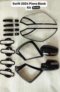 Autxin Piano Black Combo Kit Exterior Garnish Accessories-Swift 2024 - Set of 14 pcs Glossy Maruti Swift LXI, Swift VXI Side Garnish