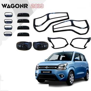 junior Exterior Accessories Combo Kit Piano Glossy Black for Maruti WagonR 2019 Onwards Chrome Maruti WagonR Side Garnish