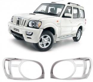 AutoZone Headlight headlamp Frame Chrome Cover Suitable with Mahindra Scorpio (2009-2013) Chrome MAHINDRA Scorpio Front Garnish