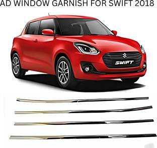 Ad chrome SWIFT 2018 to 2023 CHROME WINDOW GARNISH 4 PCS Chrome NA Swift Side Garnish