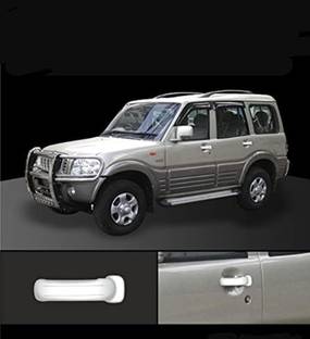 AutoZone Door Handle Cover Chrome/ Catch Cover Chrome Suitable with Mahindra Old Scorpio Car Grab Handle Cover