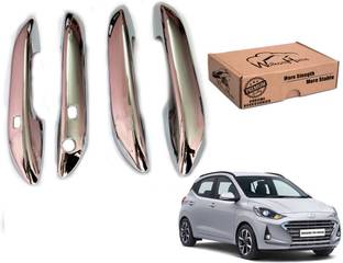 WolkomHome Chrome Door Handle Cover with Free Extra dual side Tape I10 Grand Nios Car Grab Handle Cover
