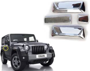 Bubu Mahindra Thar (2020 Onward) Car door handle catch chrome cover (set of 3) Car Grab Handle Cover