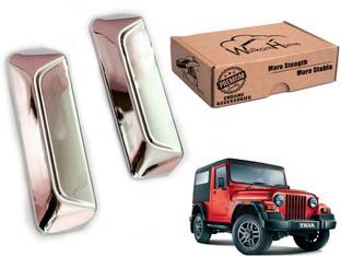 WolkomHome Premium Quality Chrome Door Handle Cover with Free Extra dual side Tape Thar Car Grab Handle Cover