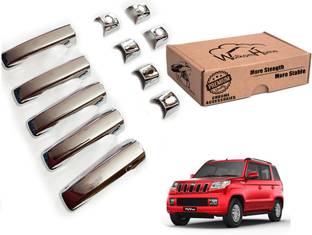WolkomHome Premium Quality Chrome Door Handle Cover with Free Extra dual side Tape TUV 300 Car Grab Handle Cover