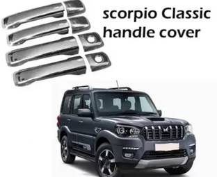 DIGICLIMBER Car silver Plated chrome door handle catch cover for Scorpio Classic Car Grab Handle Cover