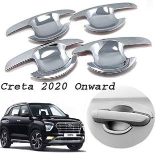 Bubu Car silver Plated chrome Door handle finger cover for Hyundai Creta 2020 Onward Car Grab Handle Cover