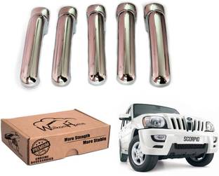 WolkomHome Chrome Door Handle Cover with Free Extra dual side Tape Scorpio T 1 Car Grab Handle Cover