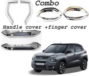 Amabu Car silver Plated chrome door combo handle cover for Tata Punch Car Grab Handle Cover