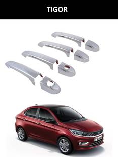 Autoxygen Tata Tigor Car Chrome Plated Front and Rear Door Handle Cover Car Grab Handle Cover