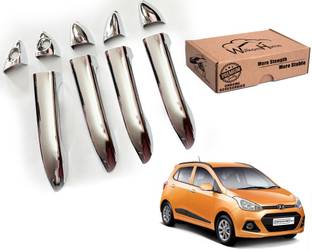 WolkomHome Chrome Door Handle Cover with Free Extra dual side Tape I10 Grand Car Grab Handle Cover