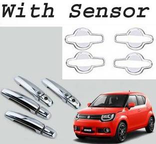 Amabu silver Plated chrome door handle finger combo for Ignis all model Car Grab Handle Cover