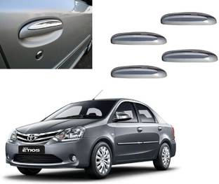 Uniqon (Pack Of 4) Car Door Catch Handle Chrome Cover For Toyota Etios Liva Cars Car Grab Handle Cover