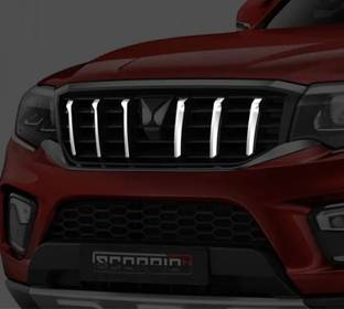 Autxin New Scorpio N 2022 OEM Type Chrome Front Grill Trim Garnish Ring (Set of 6 Pcs) Chrome MAHINDRA New Scorpio Front Garnish