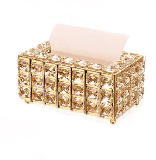 HASTHIP Crystal Glass Tissue Box Holder for Car Bathroom Dining Room 74x43x39 Inches Car Dashboard tray
