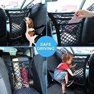 GELAI ENTERPRISE Car Mesh Organizer 3-Layer, Dog Net Between Car Seats,Barrier Backseat Mesh Net Car Storage Bag