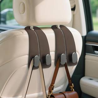 HSR Double Car Seat Headrest Hooks, Leather Cars Organizer and Storage Accessories Car Side Seat Catcher
