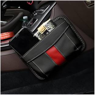 HASTHIP Car Side Pocket Organizer, Car Seat Leather Storage Gap Filler, Vehicle Side Car Dashboard tray