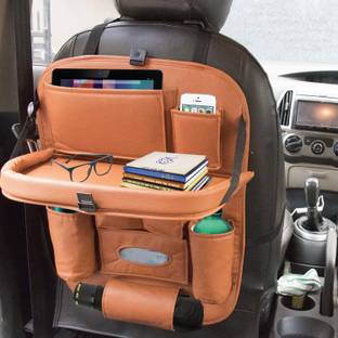 Alisan PU Leather Car Seat Back Organizer Multi Pocket with Tray Travel Storage Bag Car Storage Bag
