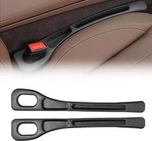 Niralasa 2X Generic Car Seat Gap Filler Organizer PU Leather Side Storage Box Black Car Side Seat Catcher