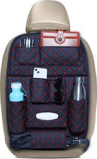 Neodrift 7D PREMIUM Car Seat Organizer | PU Leather with Folding Meal Tray and 10 Pockets Car Multi Pocket
