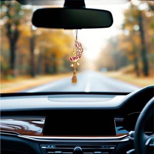 JIYU CREATION Golden Peacock Car Hanger / Car front mirror hanging / 3D Design Car Hanging Ornament