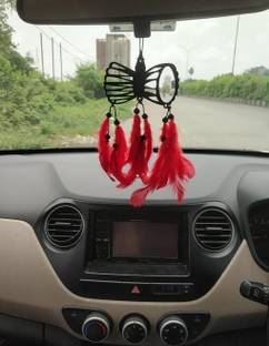 Dalli Nesh Red Damru Hanging Dream Catcher Car Hanging Ornament
