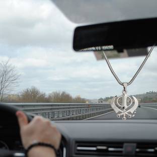 M Men Style Religious Punjabi Sikh Sardar Khanda cardecor-SPn20211290 Car Hanging Ornament