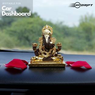 Neodrift Ganesh Idol for Car Dashboard (Real 24kt & 999 Silver Plated) ND-12 Car Hanging Ornament