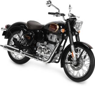 ROYAL ENFIELD Classic 350 Bike 1:12 Scale Model Miniature - Halcyon Black Car Hanging Ornament