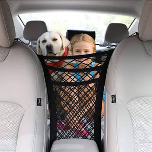 REVATAKG 3 Layer Car Mesh Organizer Seat Back Net Bag Barrier Premium Car Seat Net Holder Car Multi Pocket