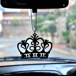 EliteAuto PREMIUM Crown King HANGING For RearView Mirror with Adjustable Metal Chain Car Hanging Ornament